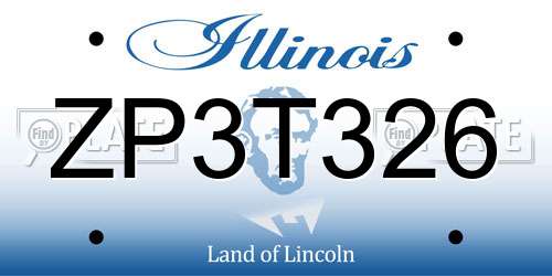 ZP3T326 Illinois License Plate