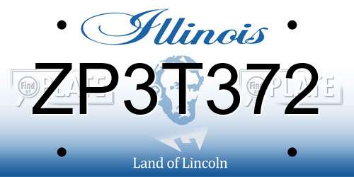 ZP3T372 Illinois License Plate
