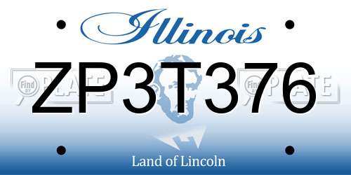 ZP3T376 Illinois License Plate