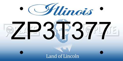 ZP3T377 Illinois License Plate