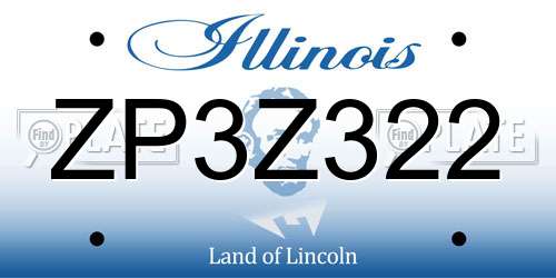 ZP3Z322 Illinois License Plate