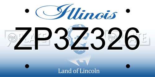 ZP3Z326 Illinois License Plate