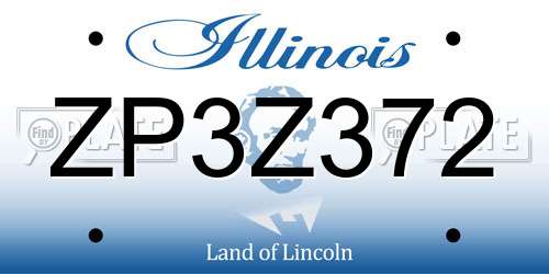 ZP3Z372 Illinois License Plate