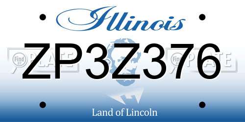 ZP3Z376 Illinois License Plate