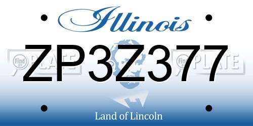 ZP3Z377 Illinois License Plate