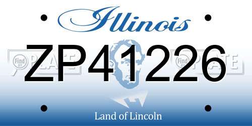 ZP41226 Illinois License Plate