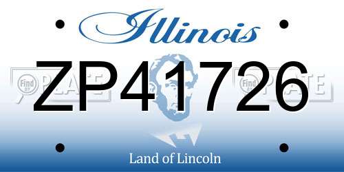 ZP41726 Illinois License Plate