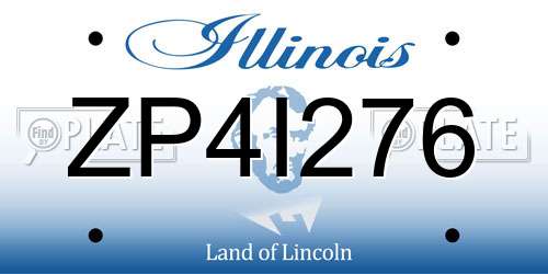 ZP4I276 Illinois License Plate