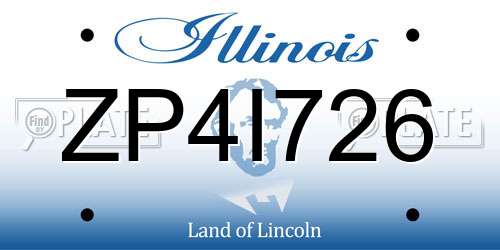 ZP4I726 Illinois License Plate