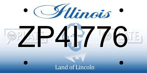 ZP4I776 Illinois License Plate