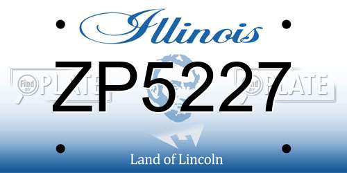ZP5227 Illinois License Plate