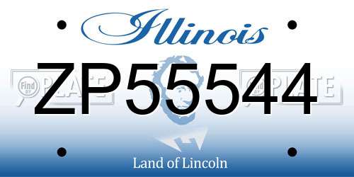 ZP55544 Illinois License Plate