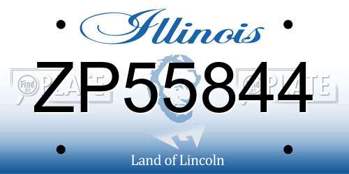 ZP55844 Illinois License Plate