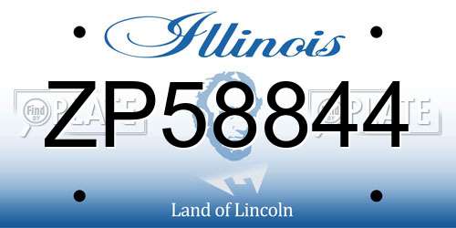 ZP58844 Illinois License Plate