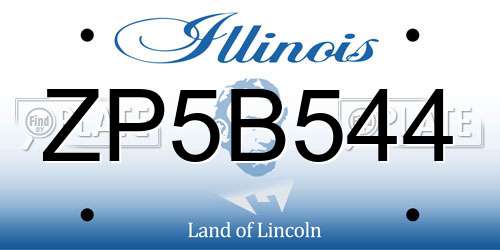 ZP5B544 Illinois License Plate
