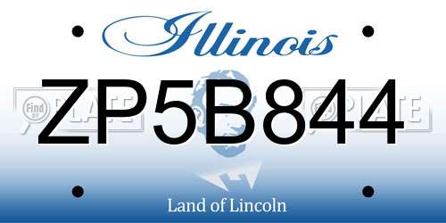 ZP5B844 Illinois License Plate