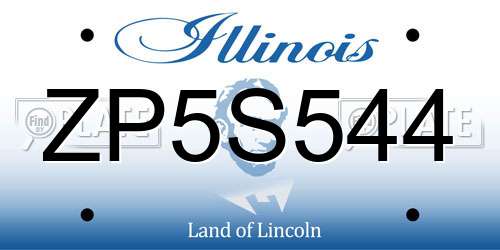 ZP5S544 Illinois License Plate