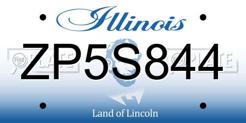 ZP5S844 Illinois License Plate