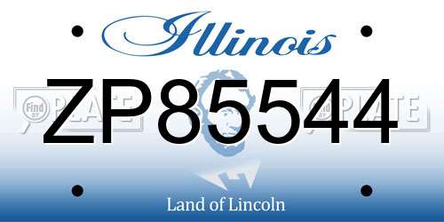 ZP85544 Illinois License Plate