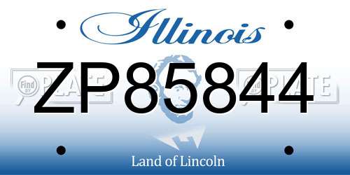 ZP85844 Illinois License Plate