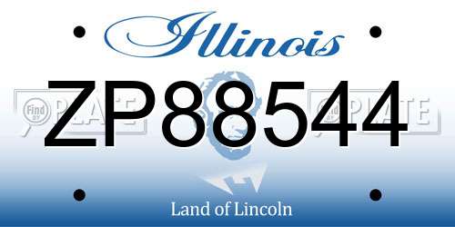 ZP88544 Illinois License Plate