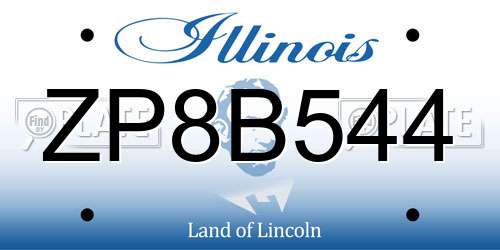 ZP8B544 Illinois License Plate
