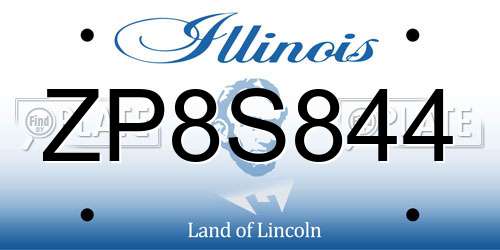 ZP8S844 Illinois License Plate
