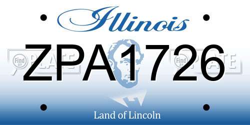 ZPA1726 Illinois License Plate