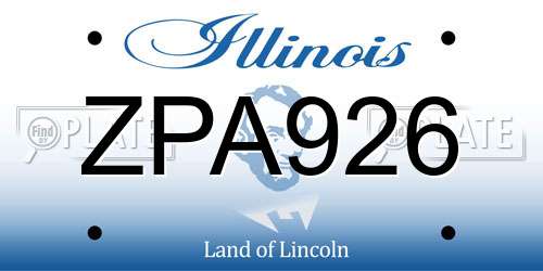ZPA926 Illinois License Plate