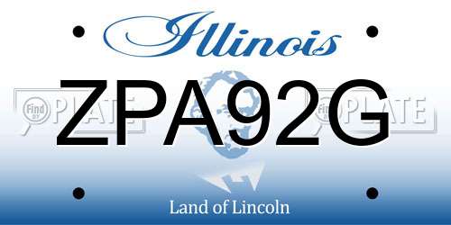 ZPA92G Illinois License Plate