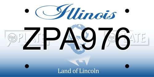 ZPA976 Illinois License Plate