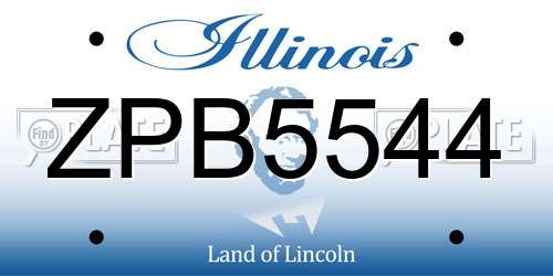 ZPB5544 Illinois License Plate