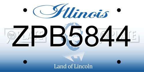 ZPB5844 Illinois License Plate