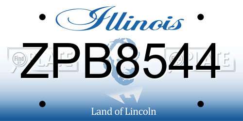 ZPB8544 Illinois License Plate