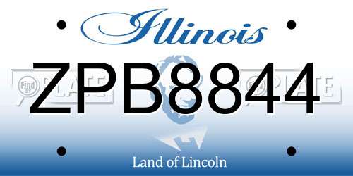 ZPB8844 Illinois License Plate