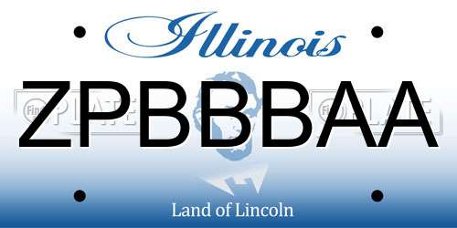 ZPBBBAA Illinois License Plate