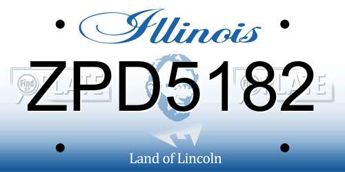 ZPD5182 Illinois License Plate