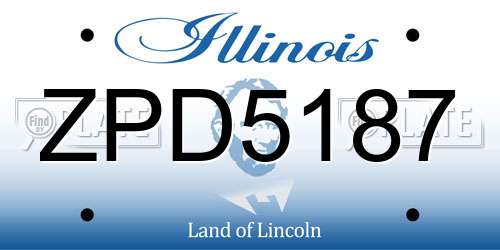 ZPD5187 Illinois License Plate