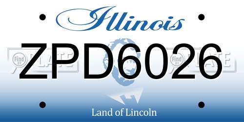 ZPD6026 Illinois License Plate