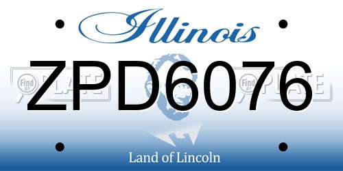 ZPD6076 Illinois License Plate