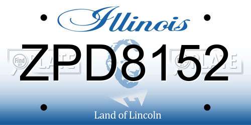 ZPD8152 Illinois License Plate