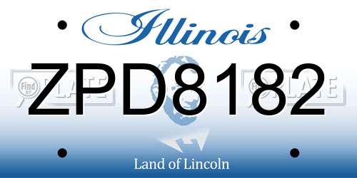ZPD8182 Illinois License Plate