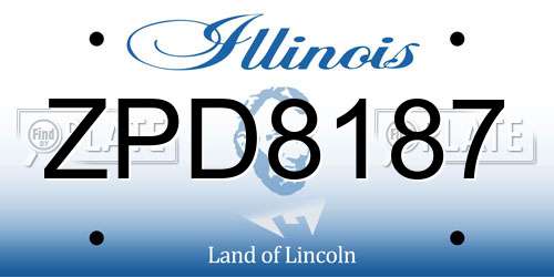 ZPD8187 Illinois License Plate