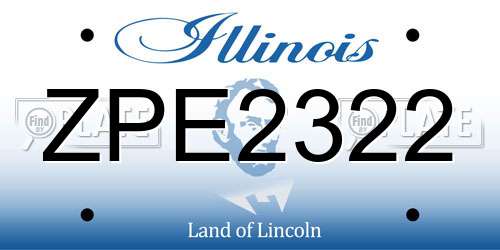 ZPE2322 Illinois License Plate