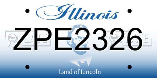 ZPE2326 Illinois License Plate