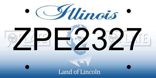 ZPE2327 Illinois License Plate