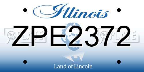 ZPE2372 Illinois License Plate