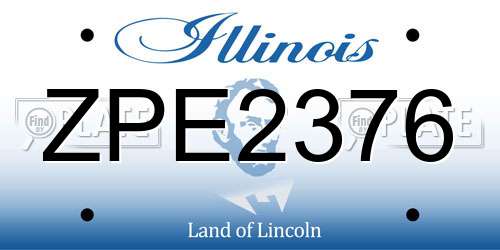 ZPE2376 Illinois License Plate