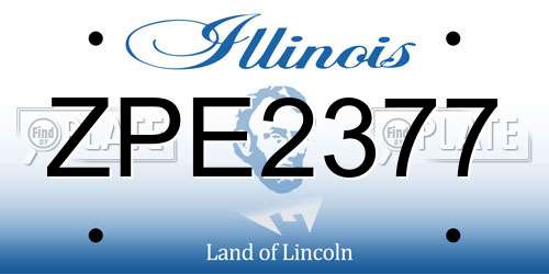 ZPE2377 Illinois License Plate