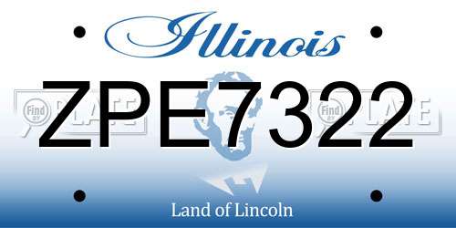 ZPE7322 Illinois License Plate